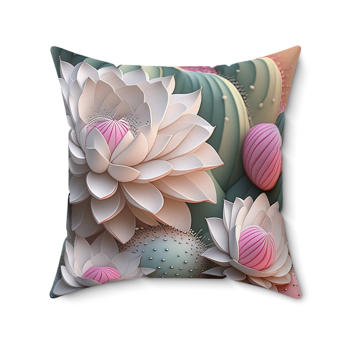 Cactus Pillow 3 Flowers