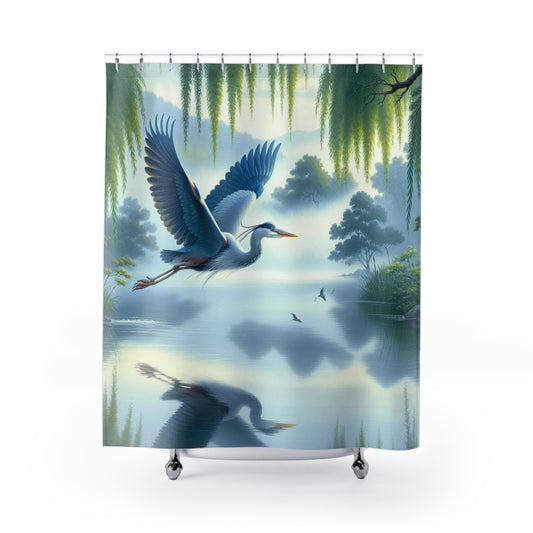 Blue Heron Shower Curtain 1