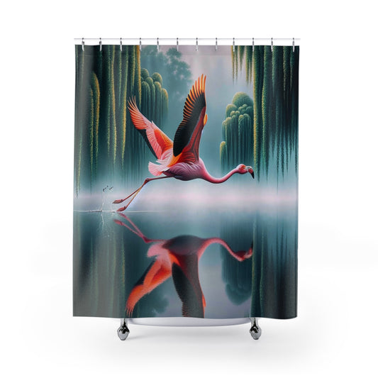 Pink Flamingo Shower Curtain 1